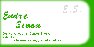 endre simon business card